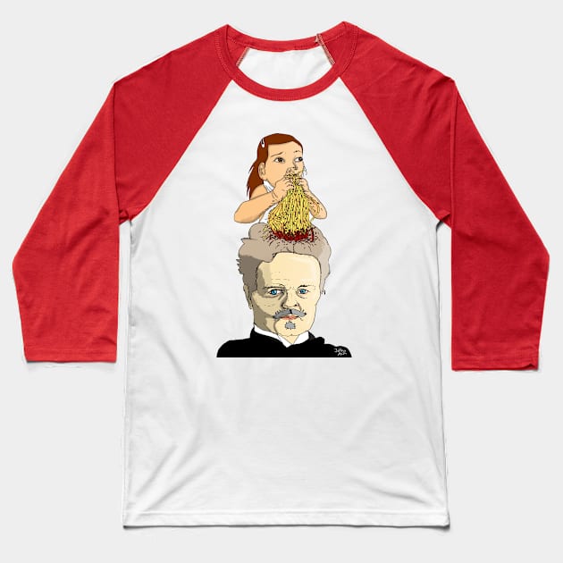 Dinner with Strindberg Baseball T-Shirt by Johanmalm